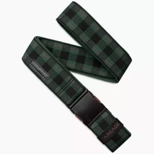 Arcade Adventure Stretch Belts Plaid Emerald/Wine