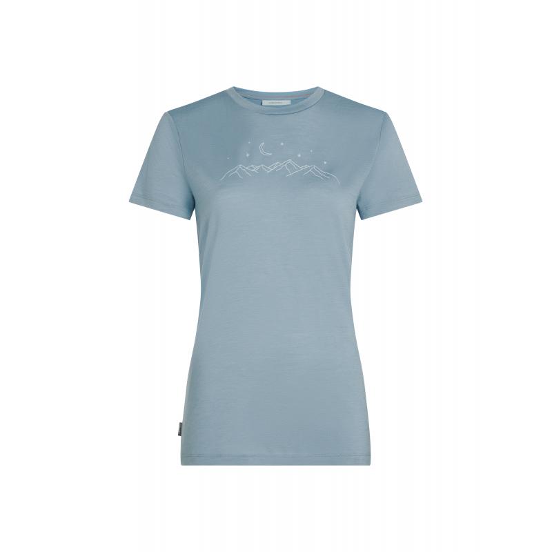 Icebreaker Womens Merino 150 Tech Lite SS Tee Sparkling Sta Flint Blue - Image 2